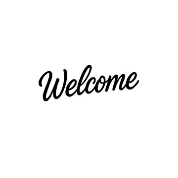 テキストの線画アイコン、ウェルカム、Welcome、素材、背景なし、資料作り、白黒、グラフィック