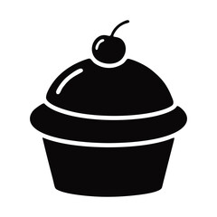 vector silhouette of a cupcake