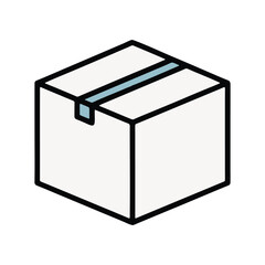 Vector illustration of a closed white box