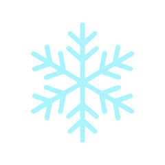 Fototapeta premium Snowflake icon, winter crystal symbol, cold season minimal design, frozen ice pattern illustration for Christmas and winter holidays