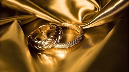 Gold Satin Texture Background 8K Seamless Jewelry Drape