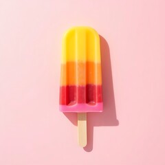 Colorful popsicle summer treat on pink background frozen dessert ice pop fruity flavor sweet snack refreshing
