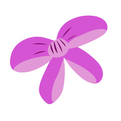 pink ribbon flower isolated on white