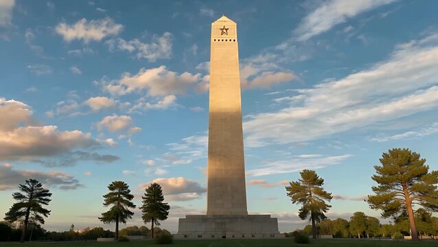 tall monumental obelisk structure representing a significant national symbol located in a capital