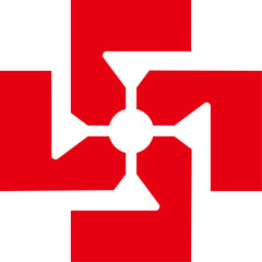 the logo consists of the Red cross Arrows. Abstract, outline and elegant.