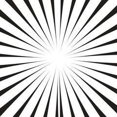 Obraz premium Radial burst and sunset sunburst comic lines background with dynamic rays and dramatic speed effect.