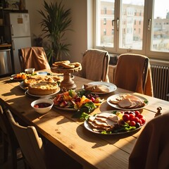 Thanksgiving Feast Funny Turkey Day Meme at a Beautifully Set Table with Good Manners