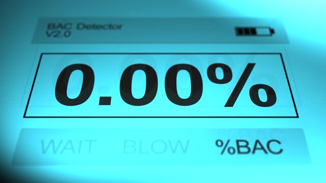 A BAC Alcohol Breathalyzer Test of 0-00 Percent
