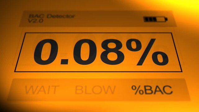 A BAC Alcohol Breathalyzer Test of 0-08 Percent - Retro Version