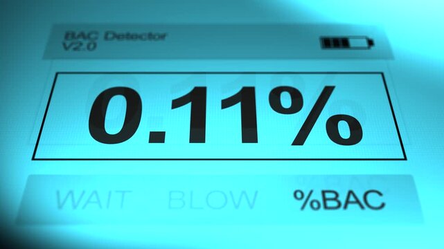 A BAC Alcohol Breathalyzer Test of 0-11 Percent