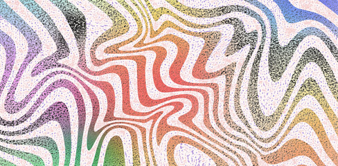 Psychedelic Rainbow Wavy Glitter Background - Vibrant Abstract Wave Texture with Sparkle for Wallpaper and Design