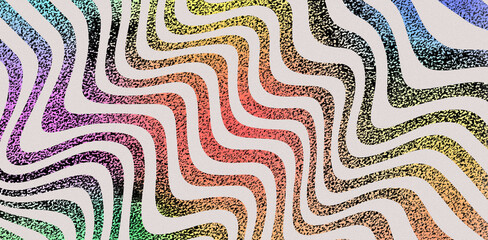 Glittering Psychedelic Rainbow Wavy Pattern Background
