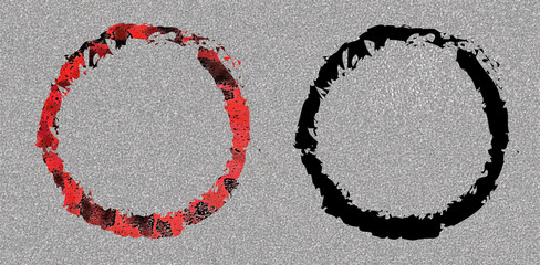 Abstract Grunge Rings on Gray Distressed Background