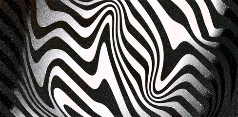 Black and White Wavy Stripes Abstract Background | Op Art Optical Illusion Texture