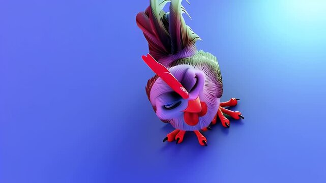 Cartoon chicken character isolated on white background for animation projects