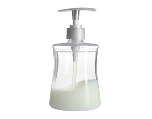 Plastic Soap Dispenser Bottle with Pump Isolated on White
