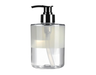 Plastic Soap Dispenser Bottle with Pump Isolated on White