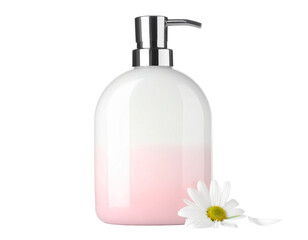Pink Pump Soap Bottle Isolated on White Background