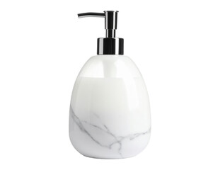 Clear Refillable Soap Container with Pump Isolated on White