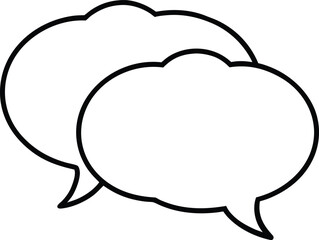 Hand Drawn Speech Bubbles Line Art Transparent Background
