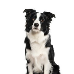 Fototapeta premium Action Shot of Playful Border Collie Dog in Studio, Portrait Photography, Indoor Environment, Focused Expression