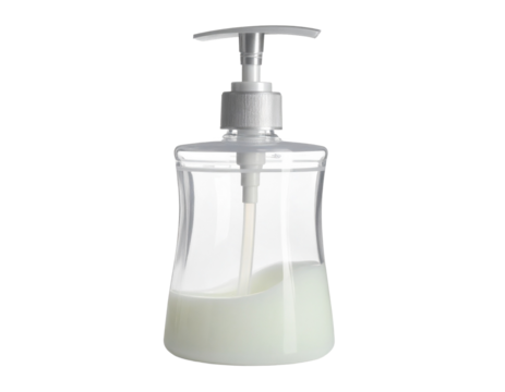 Plastic Soap Dispenser Bottle with Pump Isolated on White