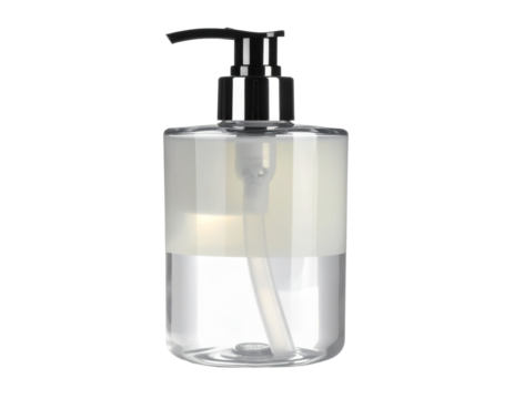 Plastic Soap Dispenser Bottle with Pump Isolated on White
