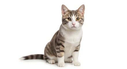 Playful Cat Posing for the Camera in a Studio Setting, Captured in a Professional Photograph