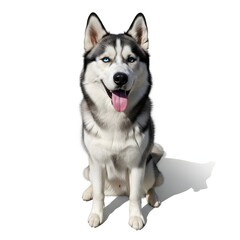 Fototapeta premium Playful Siberian Husky, Indoor Setting, Pet Photography, Bright Studio, Focused Perspective, Adorable Canine Companion