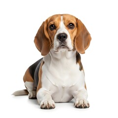 Playful Beagle Dog Portrait, Indoor Studio, Animal Photography, Bright Environment, Level View, Pet Concept