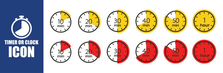 Half-Hour and Hour Timer Icon Set