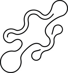 Minimal Liquid Flow Patterns Line Art with Transparent Background