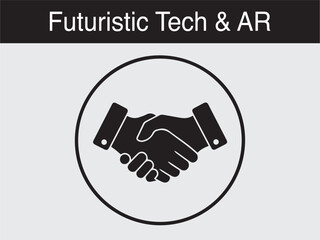 Obraz premium futuristic AR handshake partnership tech deal Vector illustration