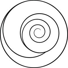 Minimal Spirals and Circles Line Art with Transparent Background