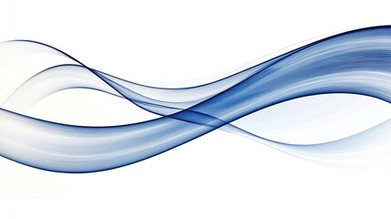 Obraz premium Flowing Minimalist Abstract Background in Light Blue and White 