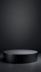 Sleek black minimalist podium for product display or presentation, creating a modern and sophisticated showcase for your brand.