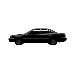 Naklejka premium Black Sedan Car Silhouette