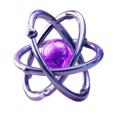 Abstract Atom Model with Purple Core