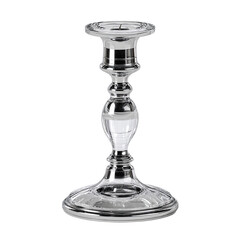 Elegant Silver and Crystal Candlestick