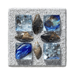Collection of Natural Stones and Glass Objects