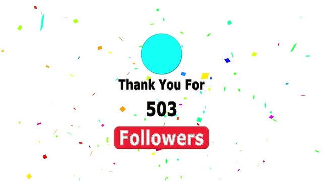 Thank you for 600 followers. Celebrate with your fans ,Congratulations Social media 600 followers counting notification icon animation on alpha channel, Incoming followers counting notification.