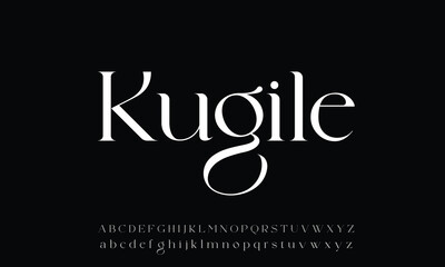Kugile vector font alphabet with numbers