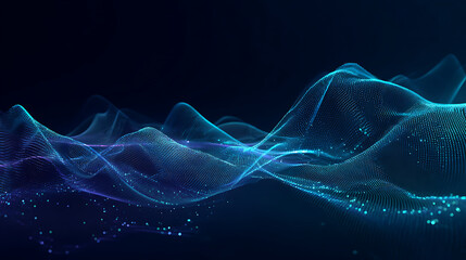 Stunning technology abstract wave with glowing dots, perfect for futuristic designs, modern presentations, and dynamic business visualizations for innovative concepts