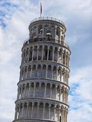top of the Leaning Tower of Pisa, architectural details