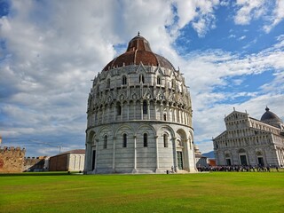 Pisa Baptistery at Piazza dei Miracoli in Italy
