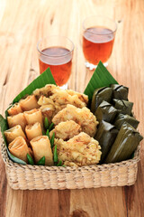 Gorengan and Lontong  for Takjil Buka Puasa Breaking the Fast