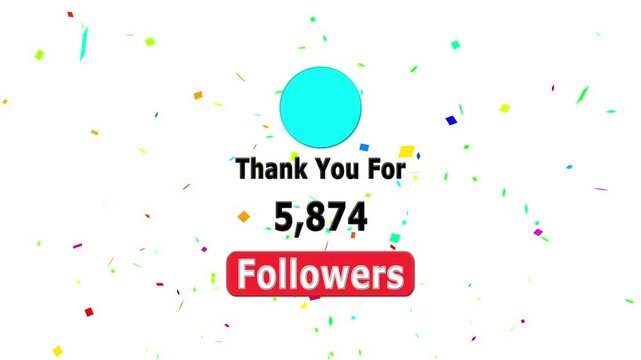 Thank you for 7000 followers. Celebrate with your fans ,Congratulations Social media 7k followers counting notification icon animation on alpha channel, Incoming followers counting notification.