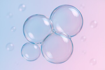 Abstract Soap Bubbles Floating Against a Soft Pastel Background Creating a Dreamy Effect
