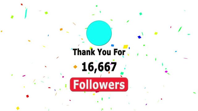 Thank you for 20000 followers. Celebrate with your fans ,Congratulations Social media 20k followers counting notification icon animation on alpha channel, Incoming followers counting notification.