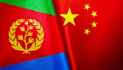 中国の国旗とエリトリアの国旗(China Flag & Eritrea flag.)
